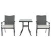 Alexandra Square 3-Piece Outdoor Furniture Patio Bistro Set, Gray