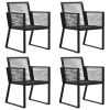 5 Piece Patio Dining Set Black PVC Rattan