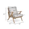 2 Pieces Patio Furniture Chairs, Set of 2 Outdoor Acacia Wood Sofa Set with Soft Seat for Garden, Backyard, Poolside, Bistro and Deck