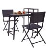 3PCS Patio Bistro Set, Patio Set of Foldable Patio Table and Chairs,Outdoor Patio Furniture Sets,Black