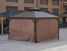 12*12FT patic gazebo,alu gazebo with steel canopy,Outdoor Permanent Hardtop Gazebo Canopy for Patio, Garden, Backyard