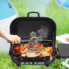 28" Portable Charcoal Grill with Wheels and Foldable Side Shelf, Large BBQ Smoker with Adjustable Vents on Lid for Outdoor Party Camping Picnic