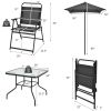 6 Pieces Patio Dining Set with Umbrella