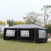 10'x20' Outdoor Party Tent with 6 Removable Sidewalls, Waterproof Canopy Patio Wedding Gazebo, Black