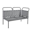 TOPMAX 5-Piece Modern Patio Sectional Sofa Set Outdoor Woven Rope Furniture Set with Glass Table and Cushions, Gray+Beige