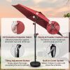 Simple Deluxe 7.5' Patio Outdoor Table Market Yard Umbrella with Push Button Tilt/Crank, 6 Sturdy Ribs for Garden, Deck, Backyard, Pool, 7.5ft, Red