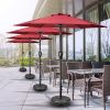 Simple Deluxe 7.5' Patio Outdoor Table Market Yard Umbrella with Push Button Tilt/Crank, 6 Sturdy Ribs for Garden, Deck, Backyard, Pool, 7.5ft, Red