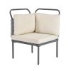 TOPMAX 5-Piece Modern Patio Sectional Sofa Set Outdoor Woven Rope Furniture Set with Glass Table and Cushions, Gray+Beige