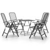 5 Piece Patio Dining Set Expanded Metal Mesh Anthracite