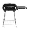 28" Portable Charcoal Grill with Wheels and Foldable Side Shelf, Large BBQ Smoker with Adjustable Vents on Lid for Outdoor Party Camping Picnic