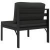 3 Piece Patio Sofa Set with Cushions Aluminum Anthracite