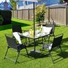 6 Pieces Patio Dining Set with Umbrella