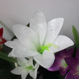 Lily Flower Multi-Color Changing LED Solar Garden Lights (Color: White)