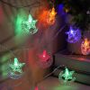 Ramadan Star Moon Crescent String Lights 2 Light Modes Battery Powered Decorative Light for Christmas Wedding Party Home Patio Warm Light