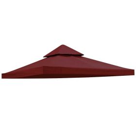 10'x10' Gazebo Canopy Top Replacement 1 Tier Patio Pavilion Cover UV30 Sunshade (Color: Burgundy)