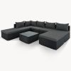 8-Pieces Outdoor Patio Furniture Sets;  Garden Conversation Wicker Sofa Set;  Single Sofa Combinable