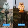 1pc Solar Resin Owl LED Light Stake; Outdoor Waterproof Path Light Owl Sculpture; Landscape Light For Courtyard Garden Lawn Pathway Decoration