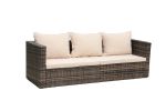 Rattan Patio Furniture Set Wicker Sofa Cushioned Sectional Furniture Set Garden Patio Sofa Set (4 Pieces, Brown)